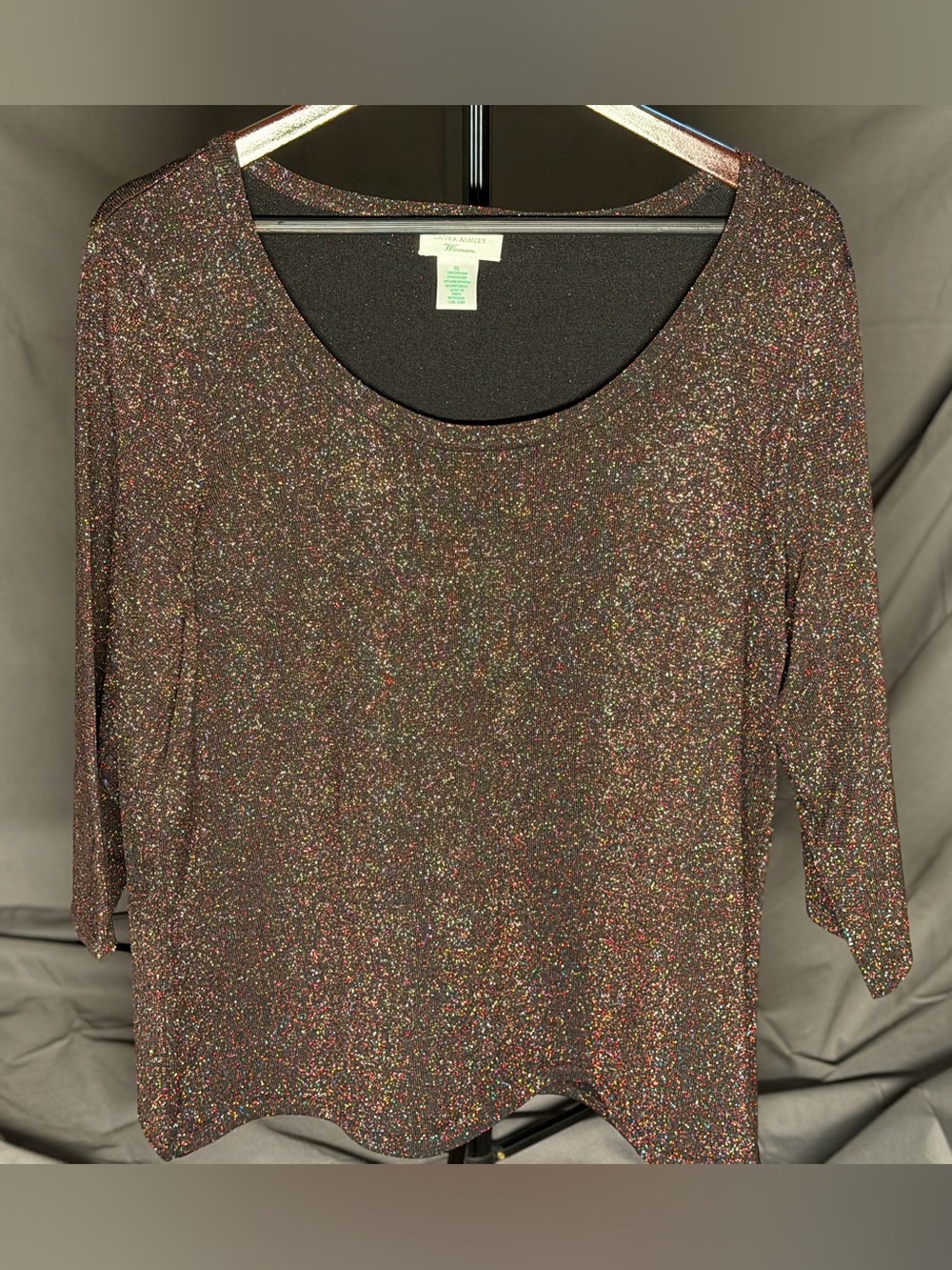 Multicolor Sparkle Scoop Neck Top